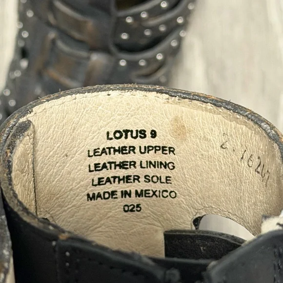 Freebird Lotus Studded Black and Brown Women's Heeled Sandals - Picture 9 of 11